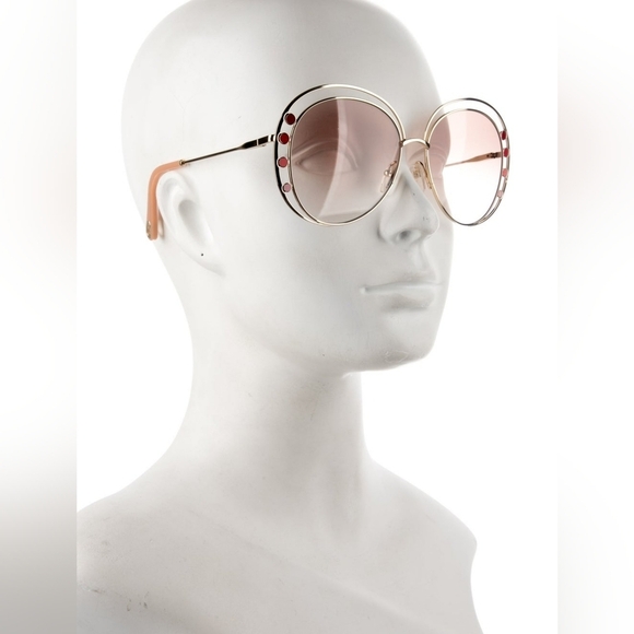 Chloé "Delilah" Metal Aviator Sunglasses - EUC - Retail: $430 - Picture 5 of 6